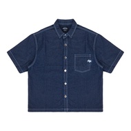 Moxie Benjie Denim Boxy Shirt - Deep Blue