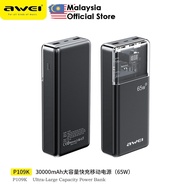 Awei P109K 30000mAh 65W Fast Charging Powerbank Transparent Power Bank Dual Port USB 65W Fast Charge