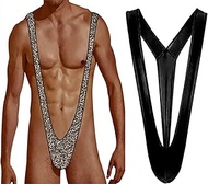 Lichma 2pcs Mens Sexy Borat Mankini Swimsuit Thong V Sling Stretch Underwear