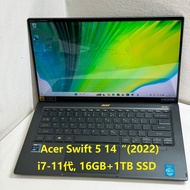 Acer Swift 5 14" (2022) (i7-1165G7, 16GB+1TB SSD)觸控式屏幕 SH0196825