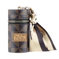 Lipstick Case, Mini Leather Lip Gloss Lipstick Organizer, Travel Lipstick Bag with Keychain for Perf