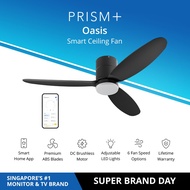 PRISM+ Oasis Smart Ceiling Fan | 3 Blades | Integrated Dimmable Lights | 6 Speed Selection