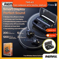 Remax Earbuds TWS Wireless Earbuds Stereo TWS-43 TWS Earbuds Gaming Earbuds With Powerbank Earphone 