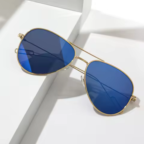 Black Metal Aviator Sunglasses for Men UV400 Lenses Fashion Sunglasses for Driving Outdoor