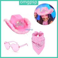 OMG Fashion Cowgirl Hat Halloween Party Costume Sunglasses Scarf Set Dress Up Outfit