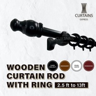 Kayu Langsir / Batang Langsir/ Wooden Curtain Rod / Rod Langsir/ Local Stock Hardware Ring