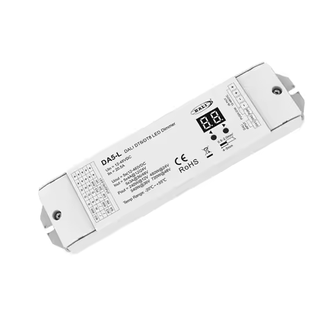 DA5-L (DT6/DT8) DALI LED Dimmer 5CH*4A DC12V-48V Controller For RGBCCT RGB Dual Color Single Color L