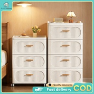 L35-L52cm Plastic Drawer Storage Cabinet Moveable Storage Box With Pulley Bedside Cabinet Organizer