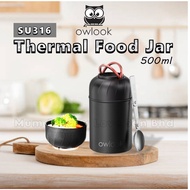 Owlook SU316 Stainless Steel Thermal Food Jar Container with Spoon