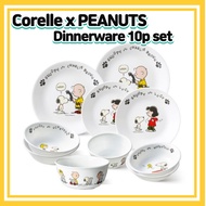 Corelle x PEANUTS Dinnerware 10p set Re-born edition/Made in USA/ Corelle set/Dining Sets/ Snoopy Kitchen/Snoopy plate/Snoopy bowl front plate/medium plate /small plate/Corelle plate/Corelle cup