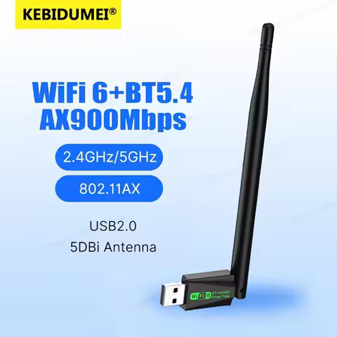 KEBIDUMEI USB WiFi Adapter WIFI6 AX900/AX300 802.11AX Wireless Network Card 2.4G 5G Bluetooth 5.4 Re