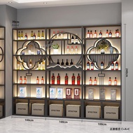 QM🔔Light Luxury New Chinese Chateau Wine Cabinet Wines &amp; Spirits Display Cabinet Floor Storage Rack Iron Wine Rack Wine