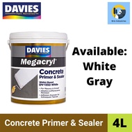 wall paint ♫Davies Megacryl Concrete Primer and Sealer 4L (Gallon) White or Gray DV-1350 DV-1356 Wat