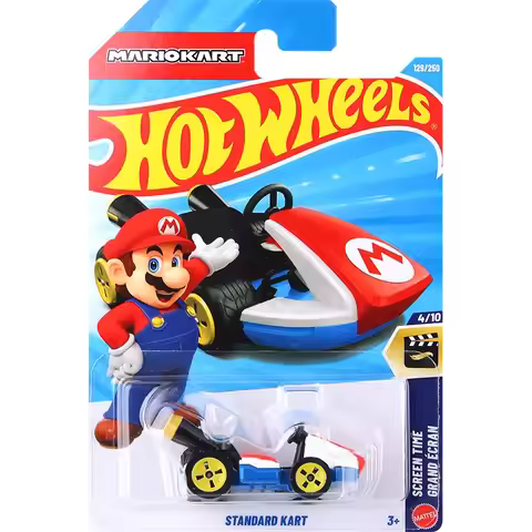 Original Mattel Hot Wheels 1/64 HW SCREEN TIME MARIO KART STANDARD KART RKT-GRX17 1:64 Car Model Toy