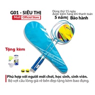 Bộ 2 chiếc vợt cầu lông bộ vợt cầu lông giá rẻ bền đẹp tặng kèm bao đựng và 3 quả cầu nhựa