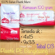Kantong Plastik PE Bangkuang Uk 4x15 8x35 9x33 isi 100 Gram / Plastik PE Es Batu Ganefo Bangkoang