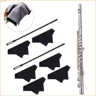 FACY Flute Cleaning Kits Flute Polishing Cloth Cleaning Stick Woodwind Instruments
