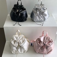 Also Too Beautiful [M. Made Korean Official Website] Textured Zipper Pocket Drawstring Design Nylon 
