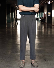 Toffy & Brown Double Pleated High Waist Trousers กางเกงทรงกระบอกตรงเอวสูงจีบคู่ปลายขาเบิ้ล