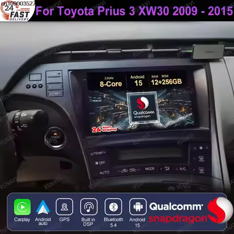 Android 15 For Toyota Prius 3 XW30 2009 - 2015 Head Unit BT Navigation QLED Multimedia Stereo Wirele