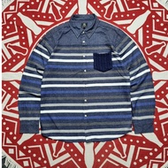 KEMEJA Beams Heart stripe long sleeve shirt