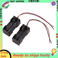 2pcs Black 2-Layers 4 x 1.5V AAA Battery Holder Case Box w Wire Leads