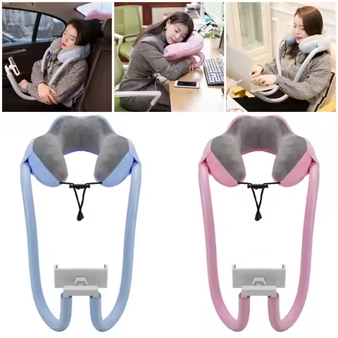 U-shaped Pillow With Mobile Phone Holder Lazy Support Nap Pillow Memory Foam Cervical Spine Neck Pil