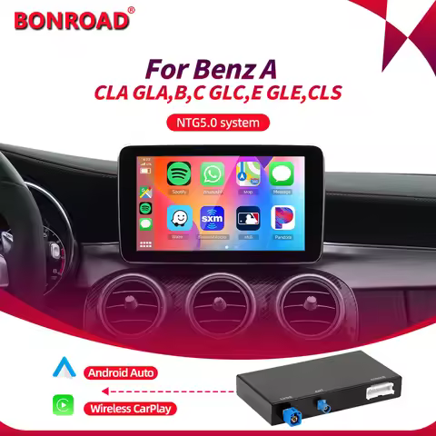 Bonroad Wireless CarPlay Android Auto For Benz For C GLC W205 A CLA GLA B E GLE NTG 5.0/5.1 Siri NTG