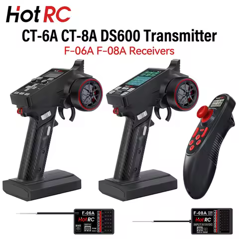 HotRC Transmitter CT-6A CT-8A DS600 6CH 8CH 2.4GHz Radio System Remote Controller with F-06A F-08A P