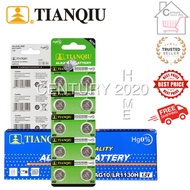 TIANQIU Battery AG10/LR1130H/389A 1.5V Alkaline Battery 10pcs