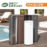 QM-8💖Stainless Steel Trash Can Commercial Smoking Area Elevator Entrance Cigarette Butt Column with Ashtray Hotel Floor
