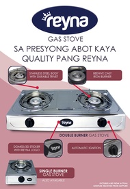Reyna Gas Stove - Double Burner - Gas Stove for Cooking - Stove Set