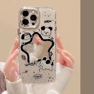 Cute Puppy Star Mirror Phone Case For Samsung Galaxy S25 S24 S23 S22 S21 Plus S20 FE Note 20 Ultra F