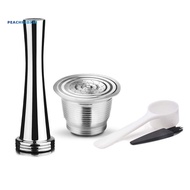 PEK-Stainless Steel Refillable Espresso Coffee Capsule Filter Tamper for Nespresso