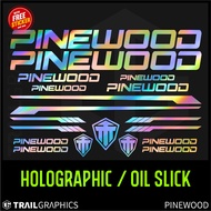 PINEWOOD Holographic / Oil Slick Sticker Decal Vinyl for Mountain Bike/Road Bike/Fixie
