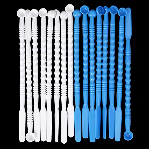 10pcs Dental Mixing Spatula Double Ends Plastic Mixing Knife Impression Material Alginate Cement Pow