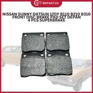 NISSAN SUNNY DATSUN 120Y B110 B210 B310 (1981-1985) FRONT DISC BRAKE PAD SET DEPAN 4 PCS SUPERBRAKE