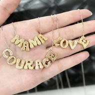 High Quality CZ Crystal 26 Letters Necklaces for Women Gold Plated Chain Custom Name Necklaces DIY J