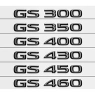 3D Chrome Glossy Black ABS Letters GS250 GS300 GS400 GS430 GS450 GS460 HYBRID Emblem For Lexus Car T