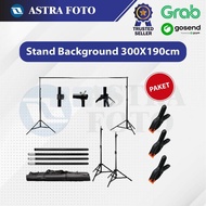 Light- Backdrop Bracket Stand Background 3m X 1.9M Free 3 Clamps