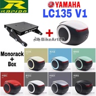 Rapido Monorack Yamaha LC135 V1 Combo Set with Top Box Alien ABS Tail Box Siput 35L Universal Milenn