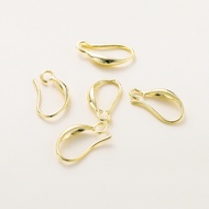 10pcs 9*15mm 18K Gold Plated Fish Hook Earring Wires Cangkuk Subang Tak Karat DIY Craft Jewelry