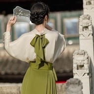 2024 Chinese Style Hanfu Chinese Style Hanfu Horse Face Skirt Two-Piece Chinese Style Suit Hanfu Female Adult Suit 4.3