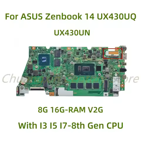 UX430UN For ASUS Zenbook 14 UX430UQ UX430UNR UX430UA UX430UAR UX430U Laptop motherboard with I5 I7 C