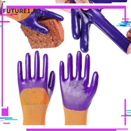 FUTURE1 Nitrile Work Gloves, Nylon Knitting Coating Work Gloves, Tool Oil Proof Wear Resistant Antiskid Elastic Mittens Field Work