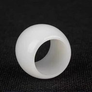 White jade ring for men and women white jade curved thumb ring Gobi jade ring