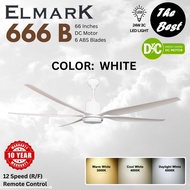 ELMARK 666B 66 Inches 726B 72 Inches DC Motor 6 Blade 24W 3C LED 12 Speed 6 Forward 6 Reverse Remote