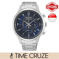 [Time Cruze] Seiko SSB339 Chronograph Analog Quartz Stainless Steel Blue Dial Men Watch SSB339P SSB339P1