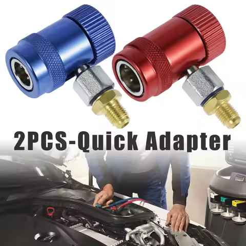 2Pcs R1234yf Auto Car Quick Coupler Connector Adapters Air Conditioning Refrigerant Adjustable AC Ma