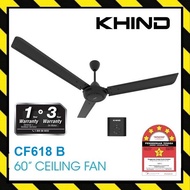 KHIND Ceiling Fan CF618 Black or CF618 white / Kipas Siling Hitam Kipas syiling 3 Daun Kipas Murah